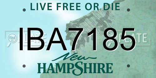 IBA7185 New Hampshire License Plate
