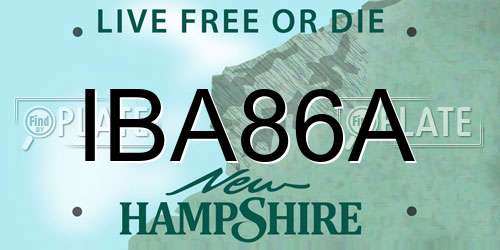 IBA86A New Hampshire License Plate
