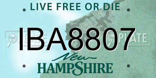 IBA8807 New Hampshire License Plate