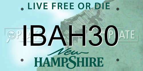IBAH30 New Hampshire License Plate