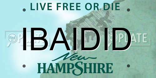 IBAIDID New Hampshire License Plate