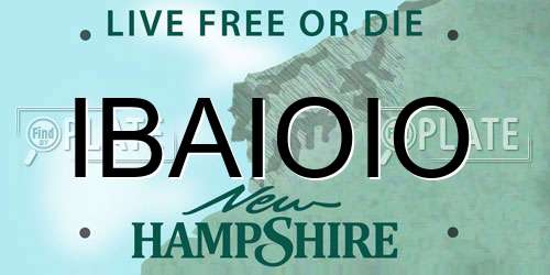 IBAIOIO New Hampshire License Plate
