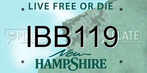 IBB119 New Hampshire License Plate