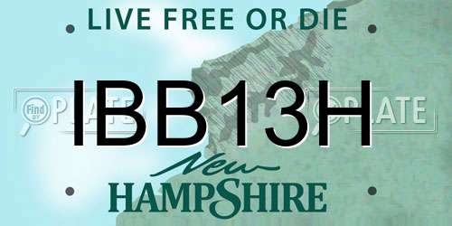 IBB13H New Hampshire License Plate