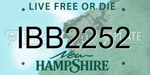 IBB2252 New Hampshire License Plate
