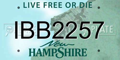 IBB2257 New Hampshire License Plate