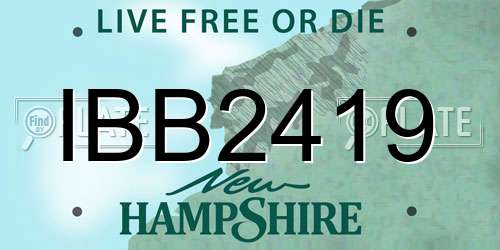 IBB2419 New Hampshire License Plate