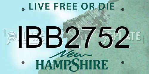 IBB2752 New Hampshire License Plate