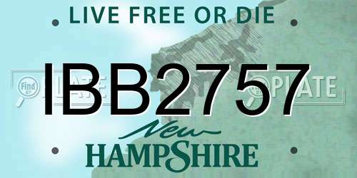 IBB2757 New Hampshire License Plate