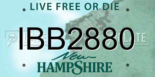 IBB2880 New Hampshire License Plate
