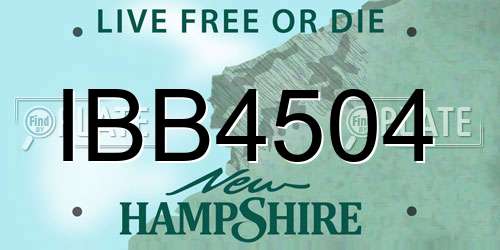 IBB4504 New Hampshire License Plate