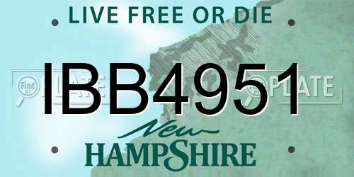IBB4951 New Hampshire License Plate