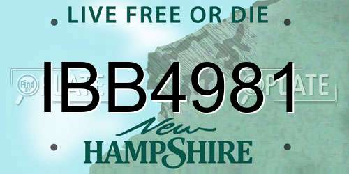 IBB4981 New Hampshire License Plate