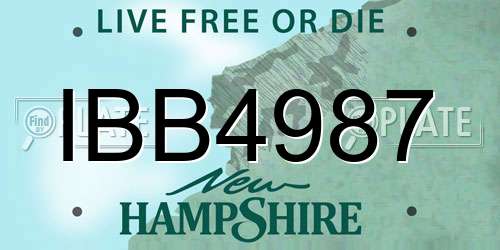 IBB4987 New Hampshire License Plate
