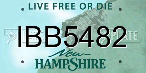 IBB5482 New Hampshire License Plate