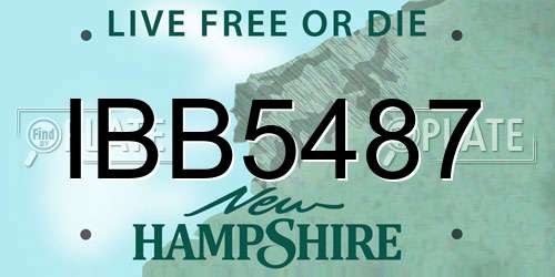 IBB5487 New Hampshire License Plate