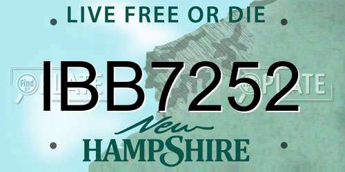 IBB7252 New Hampshire License Plate