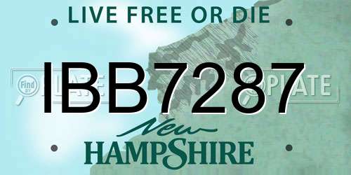 IBB7287 New Hampshire License Plate