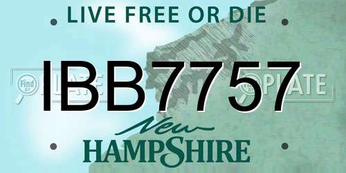 IBB7757 New Hampshire License Plate