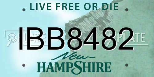 IBB8482 New Hampshire License Plate