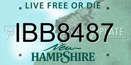 IBB8487 New Hampshire License Plate