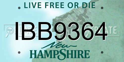 IBB9364 New Hampshire License Plate