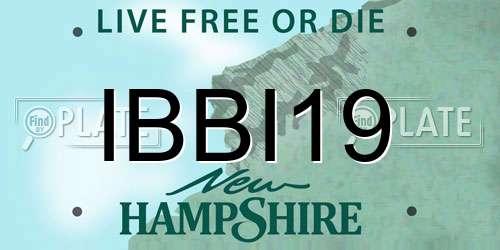 IBBI19 New Hampshire License Plate