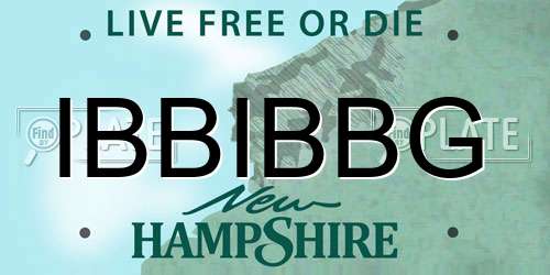 IBBIBBG New Hampshire License Plate
