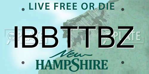 IBBTTBZ New Hampshire License Plate