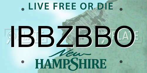 IBBZBBO New Hampshire License Plate