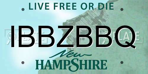 IBBZBBQ New Hampshire License Plate