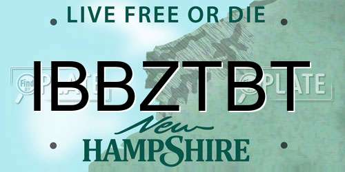 IBBZTBT New Hampshire License Plate