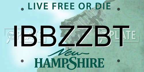 IBBZZBT New Hampshire License Plate