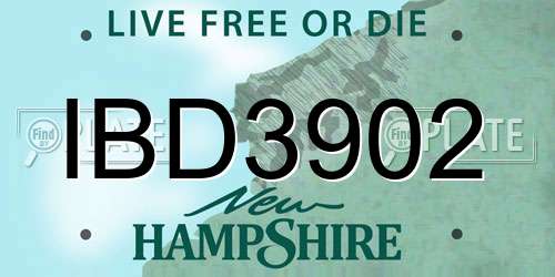 IBD3902 New Hampshire License Plate