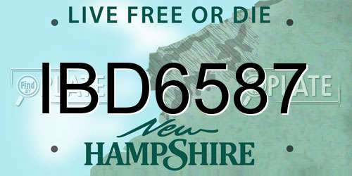 IBD6587 New Hampshire License Plate
