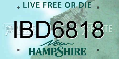 IBD6818 New Hampshire License Plate