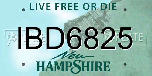 IBD6825 New Hampshire License Plate