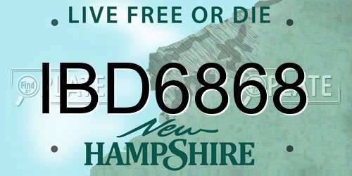 IBD6868 New Hampshire License Plate