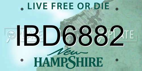 IBD6882 New Hampshire License Plate