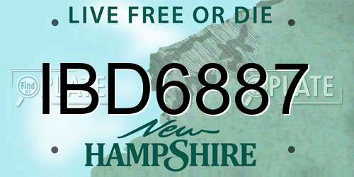 IBD6887 New Hampshire License Plate