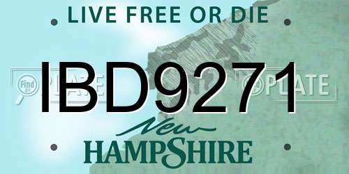 IBD9271 New Hampshire License Plate