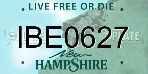 IBE0627 New Hampshire License Plate