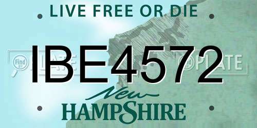 IBE4572 New Hampshire License Plate