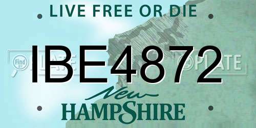 IBE4872 New Hampshire License Plate