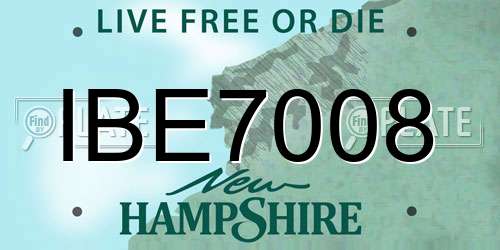 IBE7008 New Hampshire License Plate