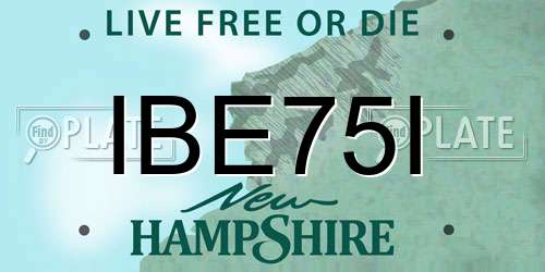 IBE75I New Hampshire License Plate