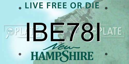 IBE78I New Hampshire License Plate