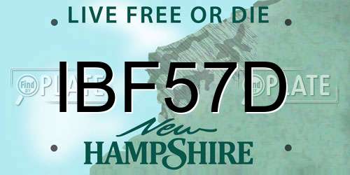 IBF57D New Hampshire License Plate