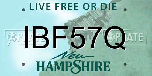 IBF57Q New Hampshire License Plate