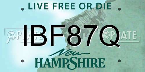 IBF87Q New Hampshire License Plate